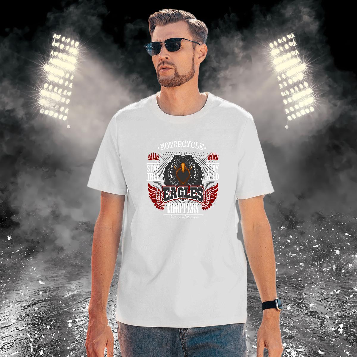T-Shirts 230g Cotton eagle Hip Hop Street Crew Neck Custom Big Size Tshirt for Man Woman 2024 Summer Cool Design Tops