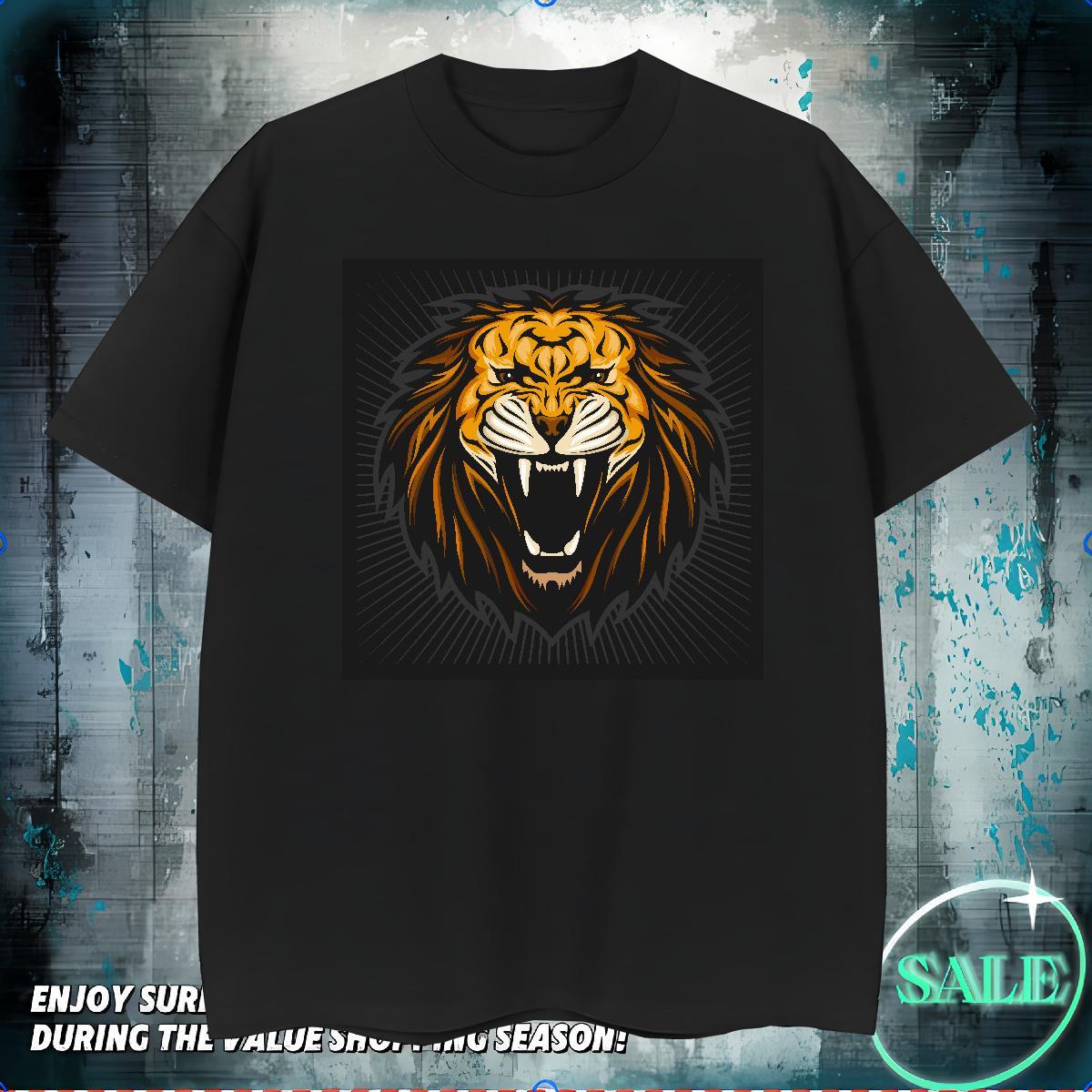 Fashion New Tshirt for Man Woman lion High Street Hip Hop 230g Pure Cotton Clothes Breathable Short Sleeve Unisex T shirt Oversized