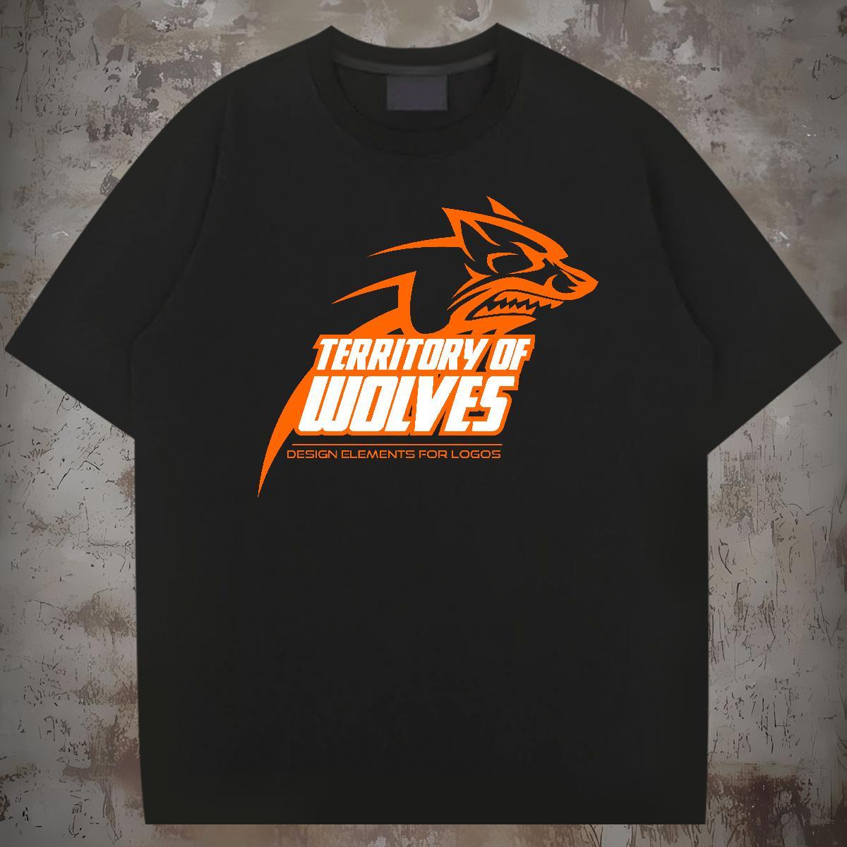 Soft Man T Shirts wolf Breathable Soft Beach Custom Cartoon 230g 100% Cotton Men Tees Stylist Polos