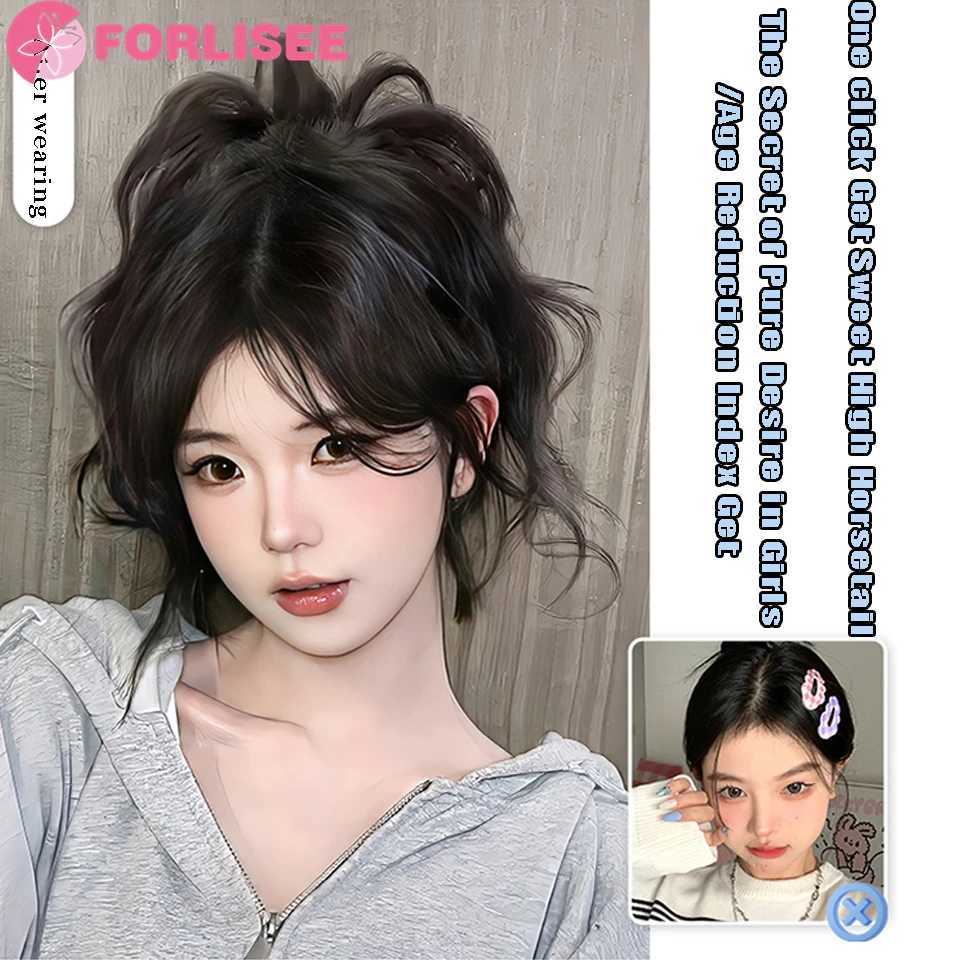 Forlisee synthetic ponytail wig womens long hair chicken head clip fluffy hair new Chinese style wig clip W240817