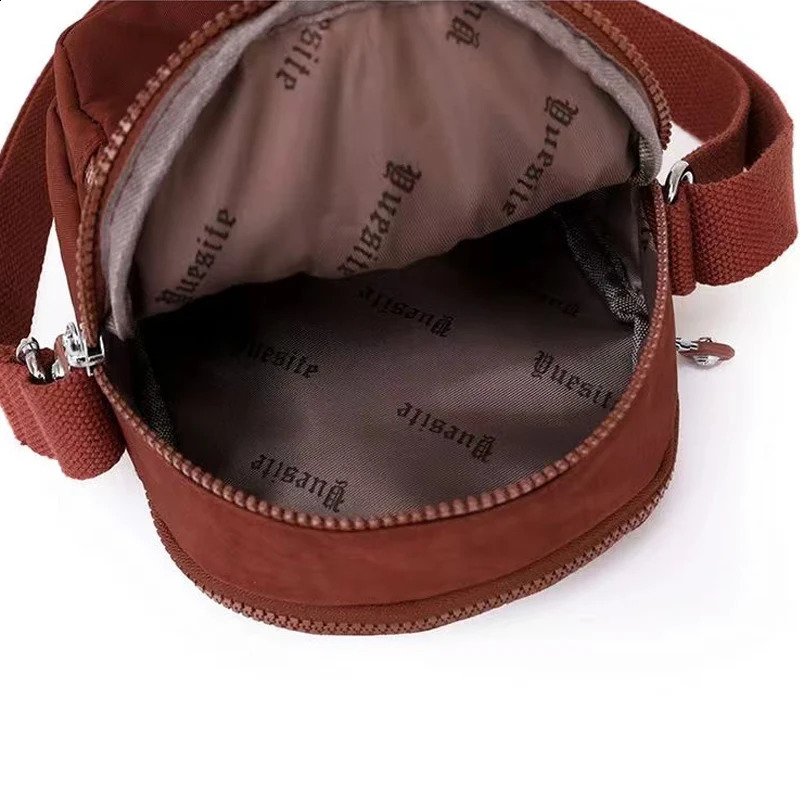Womens Mini Shoulder Bag 2024 Waterproof Nylon Stand up Mobile Wallet Multi layer Messenger Bag Womens Mini Cross Bag 240819