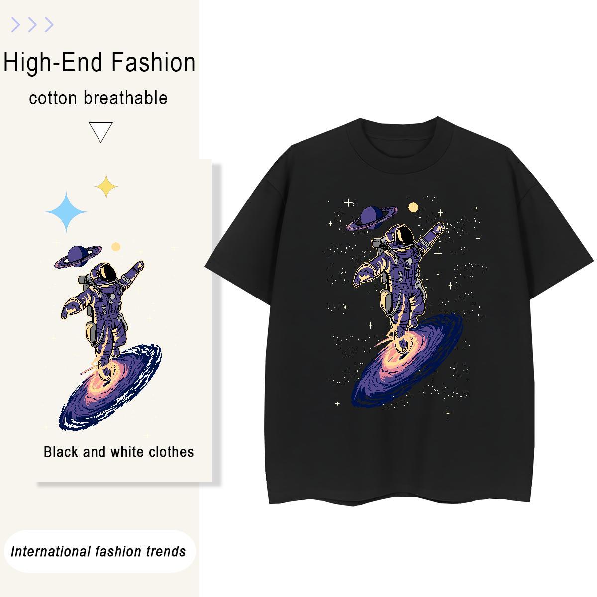 High Quality star 230g 100% Cotton Men Tops Tees Street Wear Short Sleeve O-Neck T-Shirts Fashion Design Skull Tees Shirts