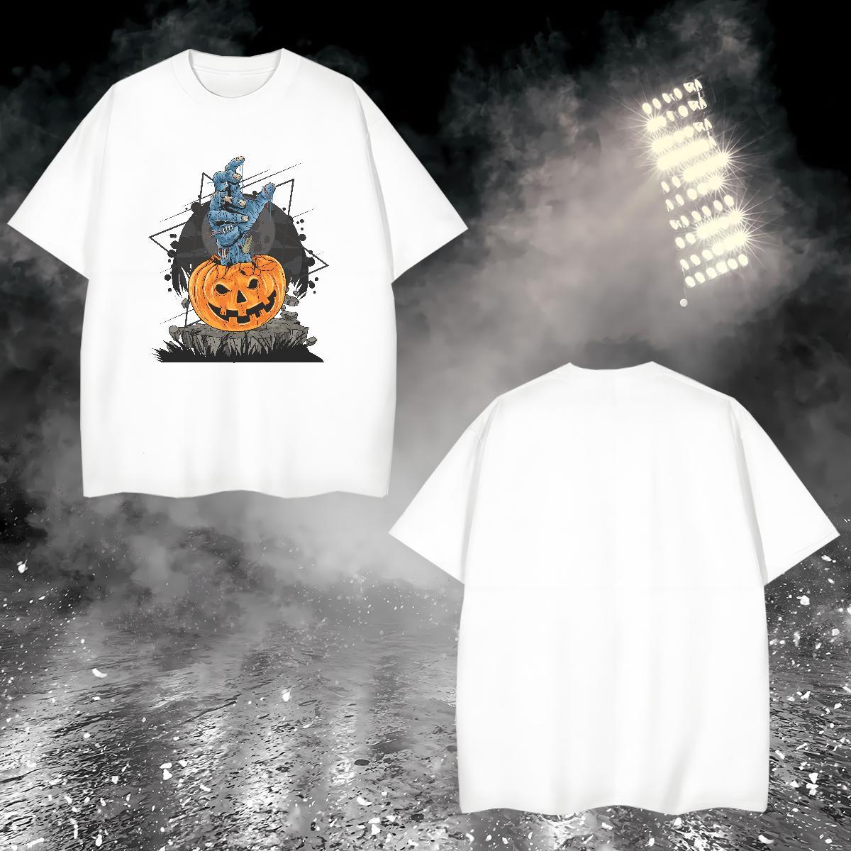 Fashion New Tshirts halloween Casual 230g Pure Cotton Tees Shirts Breathable Crew Neck Brand T Shirt For Man Anime
