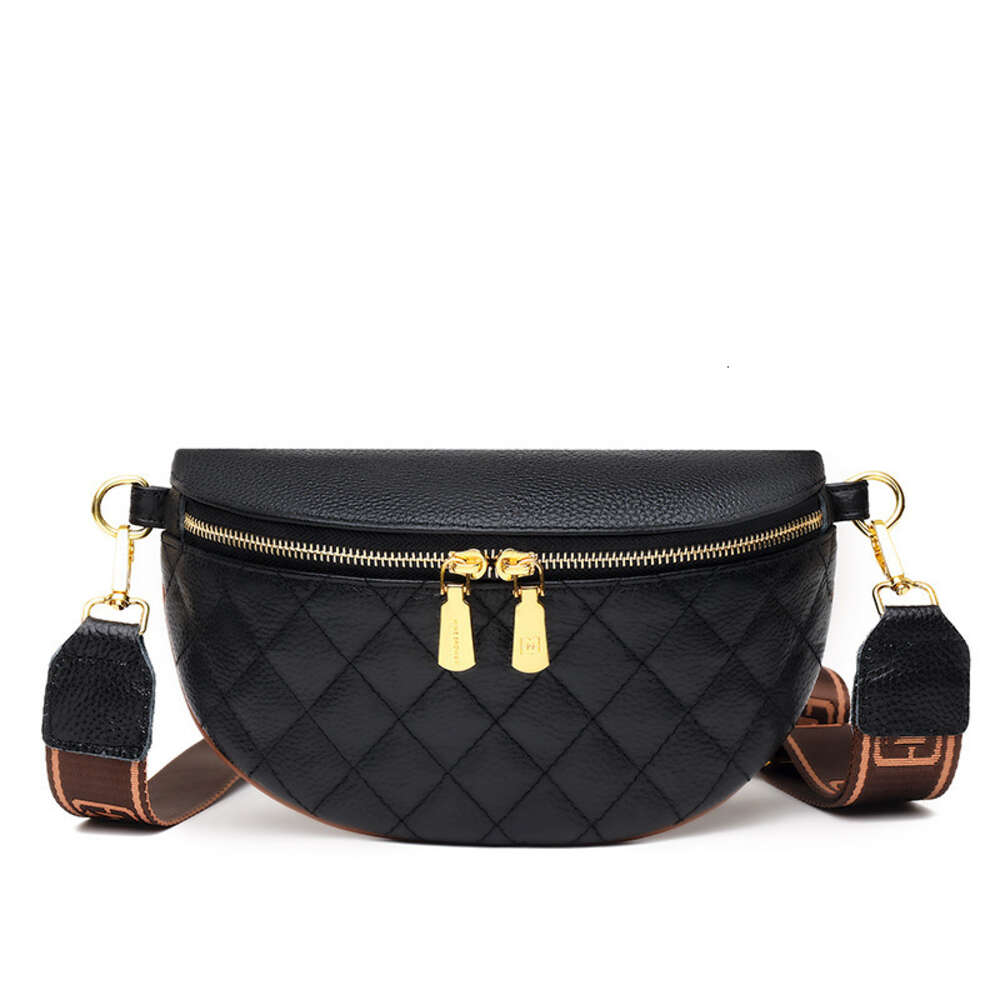 Head layer cowhide broadband crossbody new trendy Lingge soft chest for women versatile leather shoulder bag