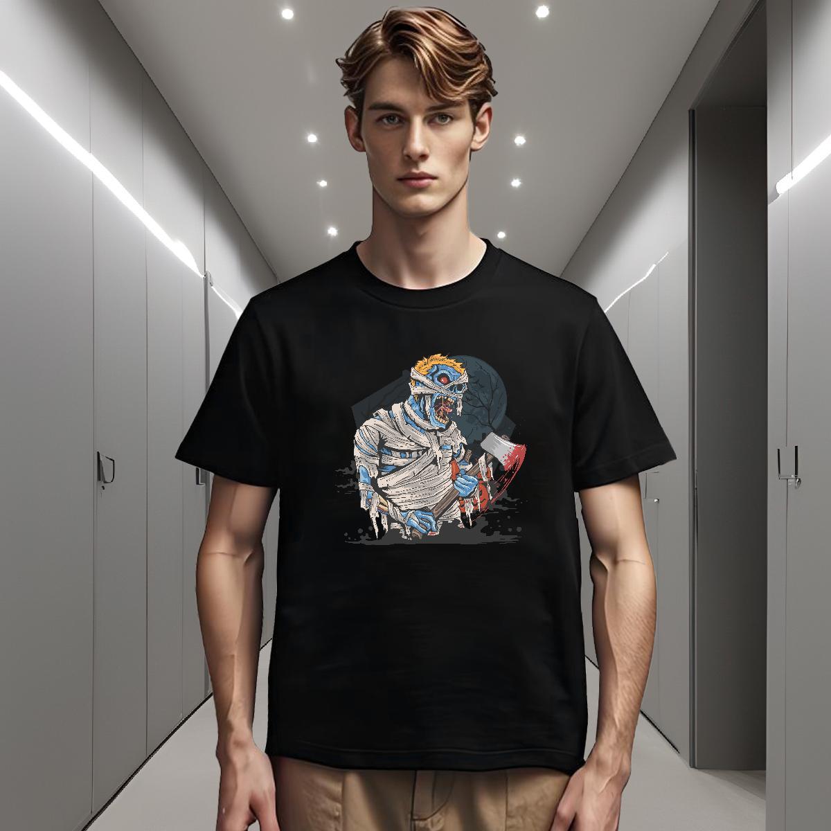 T-Shirts for Men 230g Cotton zombie Home Outdoor O Neck Short Sleeves Custom Printing Tshirts Classic Cool Top Tees