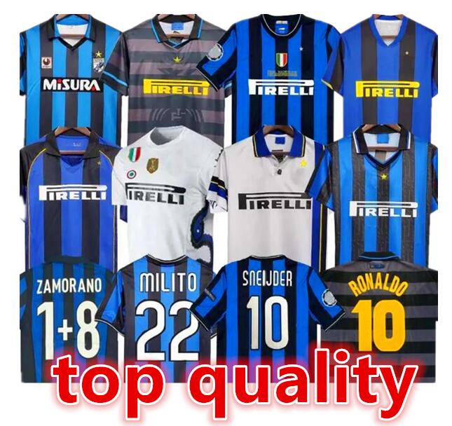 finals 2009 MILITO SNEIJDER ZANETTI Retro Soccer jersey Eto'o Football 97 98 99 01 02 03 Djorkaeff Baggio ADRIANO MILAN 10 11 07 08 09 BATISTUTA Inters Zamorano uniforms