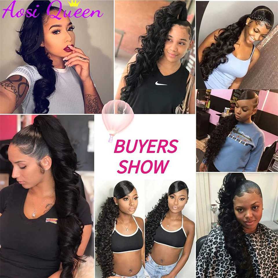 Synthetic ponytail with long curly hair large wavy brushed ponytail long hair high-temperature silk ponytail W240817