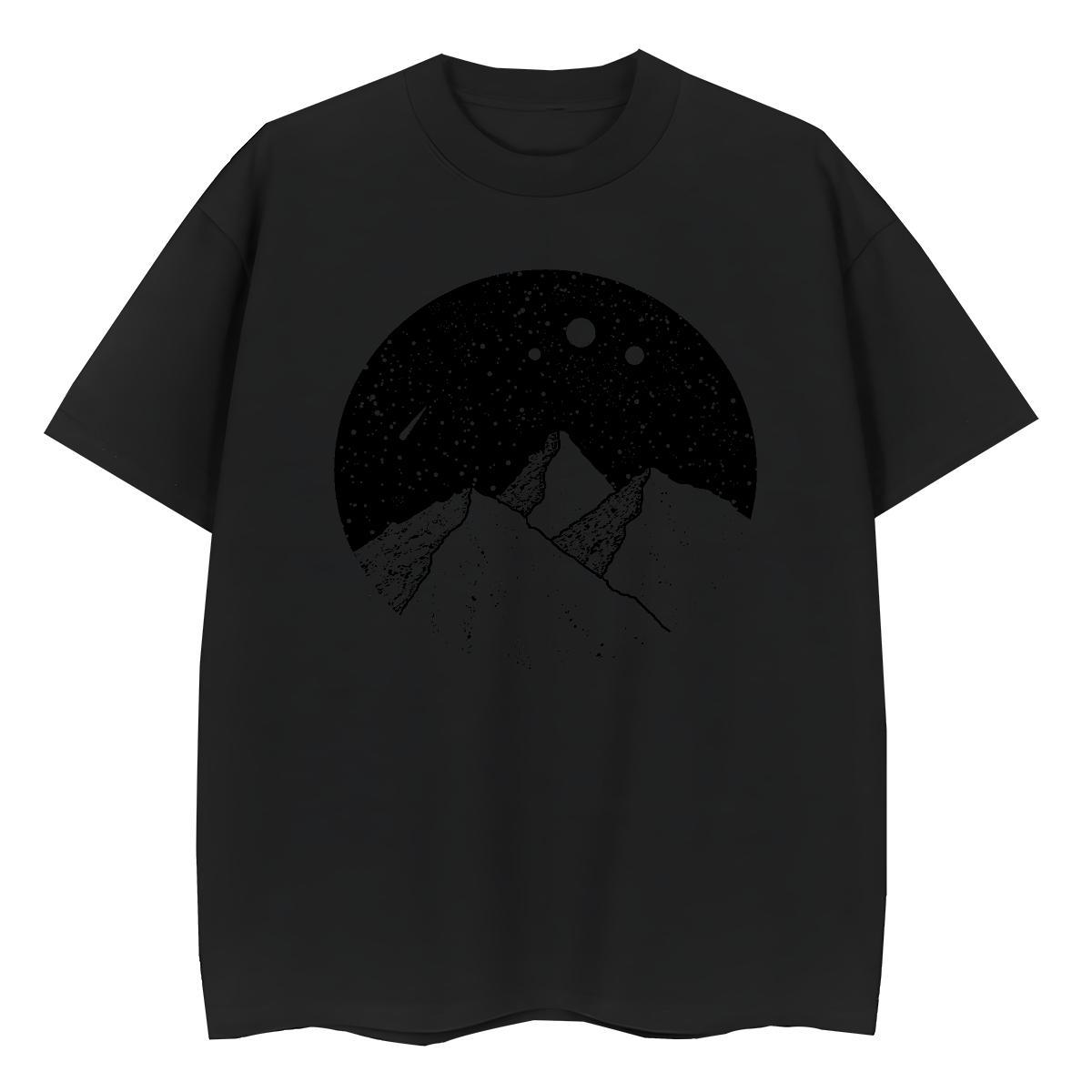 Casual New Womens Tshirts Summer Casual Crew Neck Breathable Tops Shirt Comfortable 100% Cotton 230g mountains DIY Anime Woman T Shirts