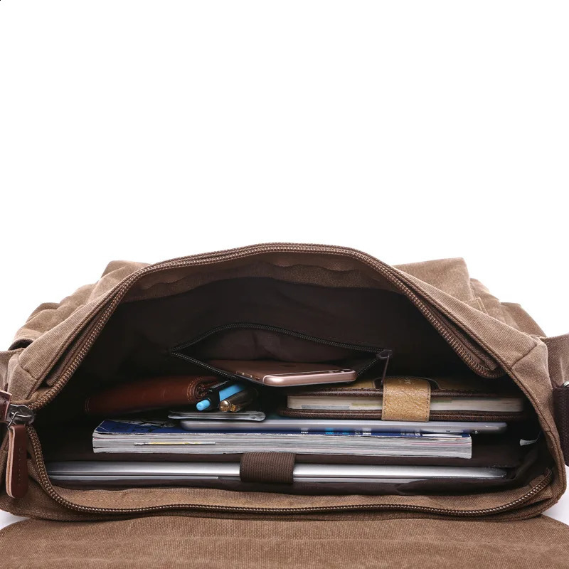Vintage Canvas Men Messenger Bag Large Capacity Shoulder Bag For Men Europe Style Outdoor Shoulder Bag 240819
