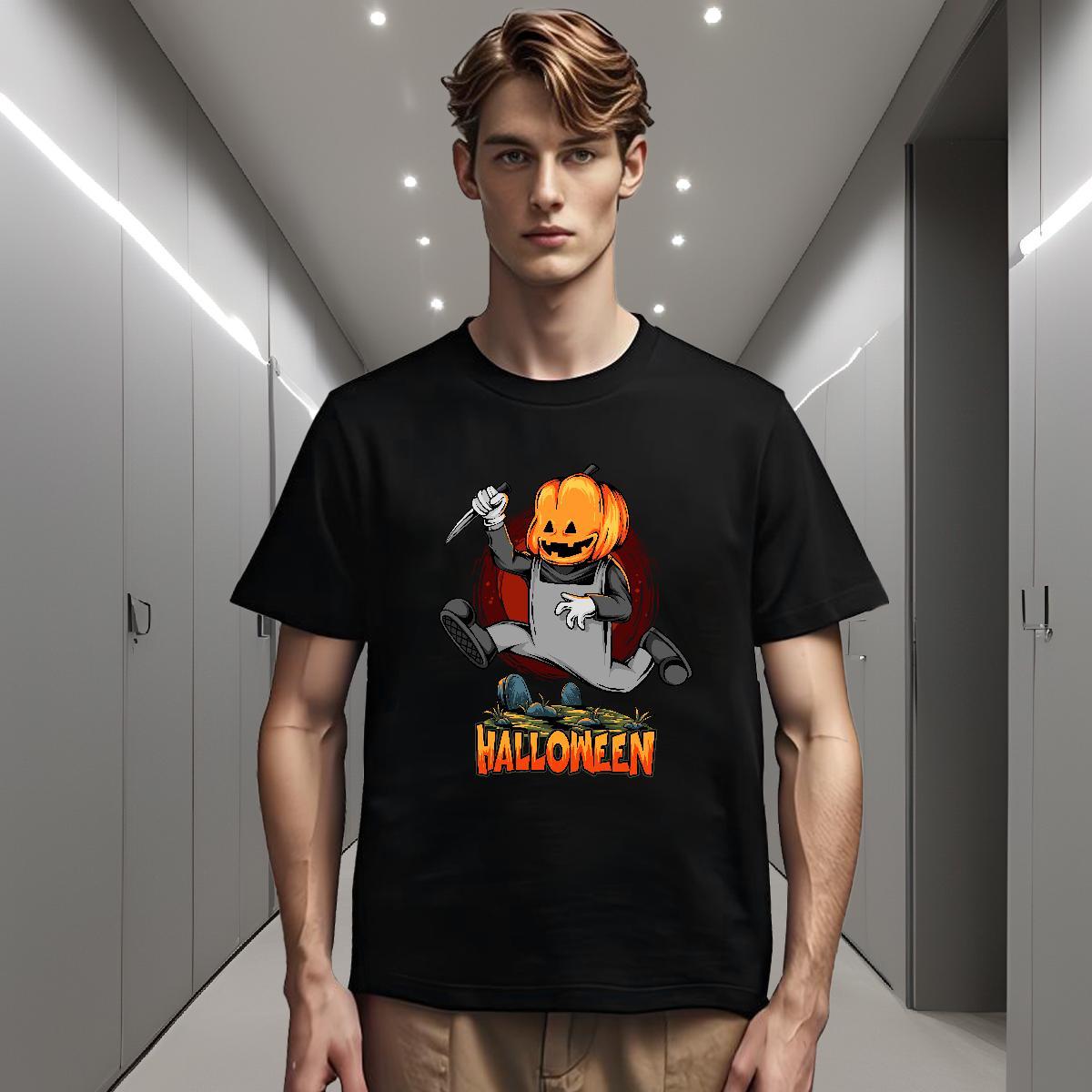 Men T Shirts 100% Cotton 230g halloween Hip Hop Breathable Soft Cartoon Printing L-4XL Couples T Shirts Fashion Designer Popular Tee Shirt