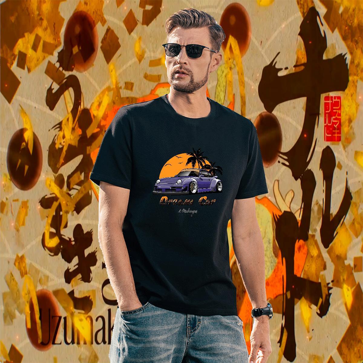 Brand car 230g Cotton Men Tshirts Casual Daily Wear Short Sleeve Soft T Shirts Men Classic Custom Print Oversized Clothes