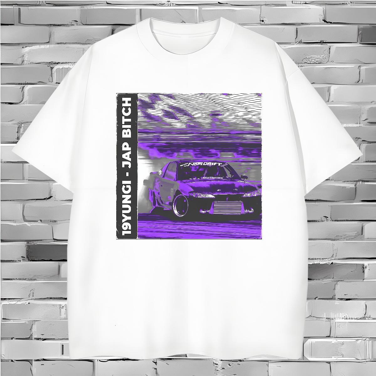 Cool car T shirt Street Wear Men Tops Tees 230g 100% Cotton DIY Customized Breathable Crew Neck Floral Print Tshirts