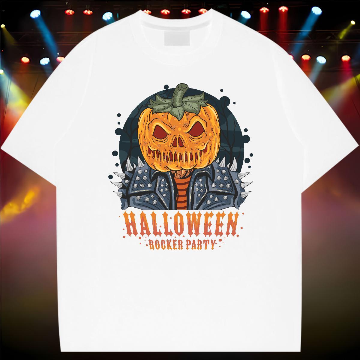 Unisex T Shirt For Man halloween Crew Neck Breathable Home Outdoor DIY Printed 230g 100% Cotton Mens Tshirts Stylist Tee Shirt