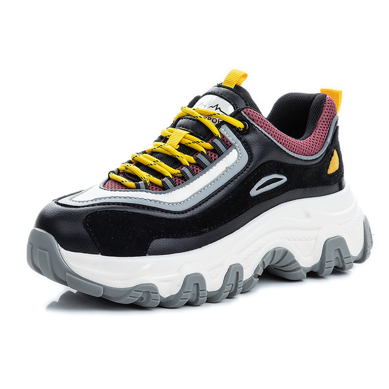 Ddmysports Absorbing Film Sole Genuine Leather Dad New Autumn Running And Sports Shoes For Women Casual Versatile S Shoe Trend OUTDOOR