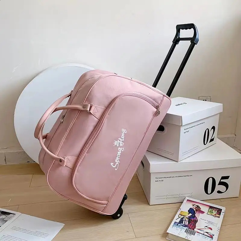 men and women tote bags trolley cases short distance travel backpacks large capacity foldable carry on luggage bags 240819