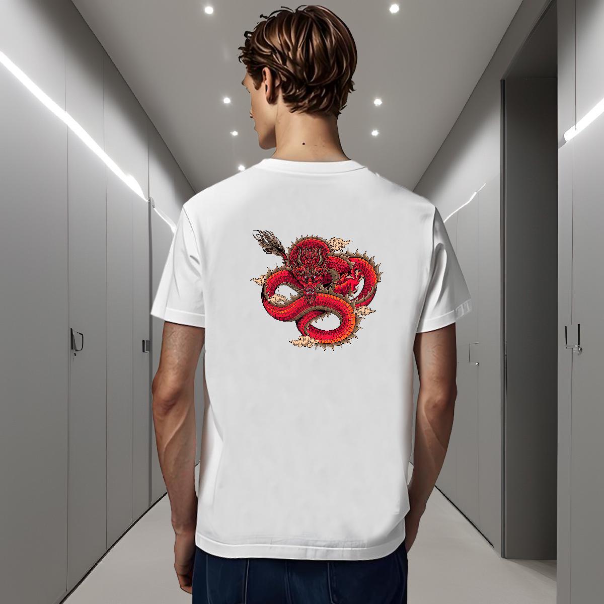 T Shirt For Man 230g Pure Cotton angry Street Casual Crew Neck Breathable Cartoon Printing L-4XL Tshirt for Man Woman Brand Cool Design Clothings