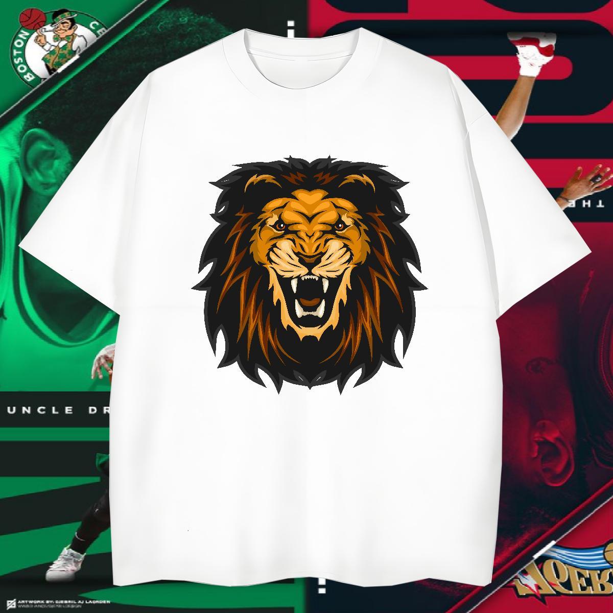 Wholesale T Shirt For Man lion Breathable Short Sleeve Daily Wear Cartoon Printing L-4XL 230g Pure Cotton Tshirt for Man Woman Fashion Designer Polos