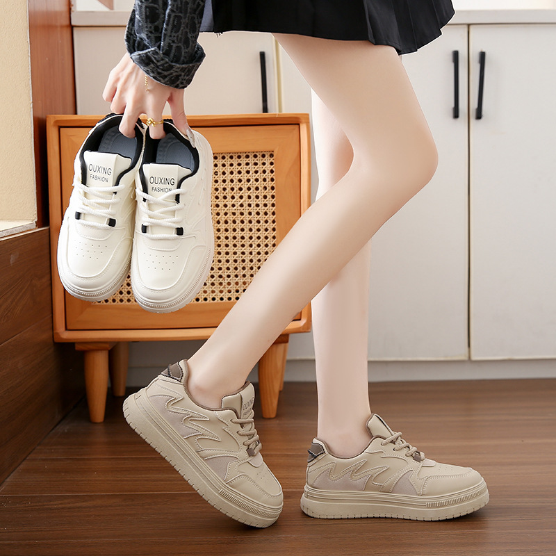 Ddmysports Autumn New Ins Korean Edition White For Female Students Thick Bottom Versatile Casual Sports Board Shoes G OUTDOOR