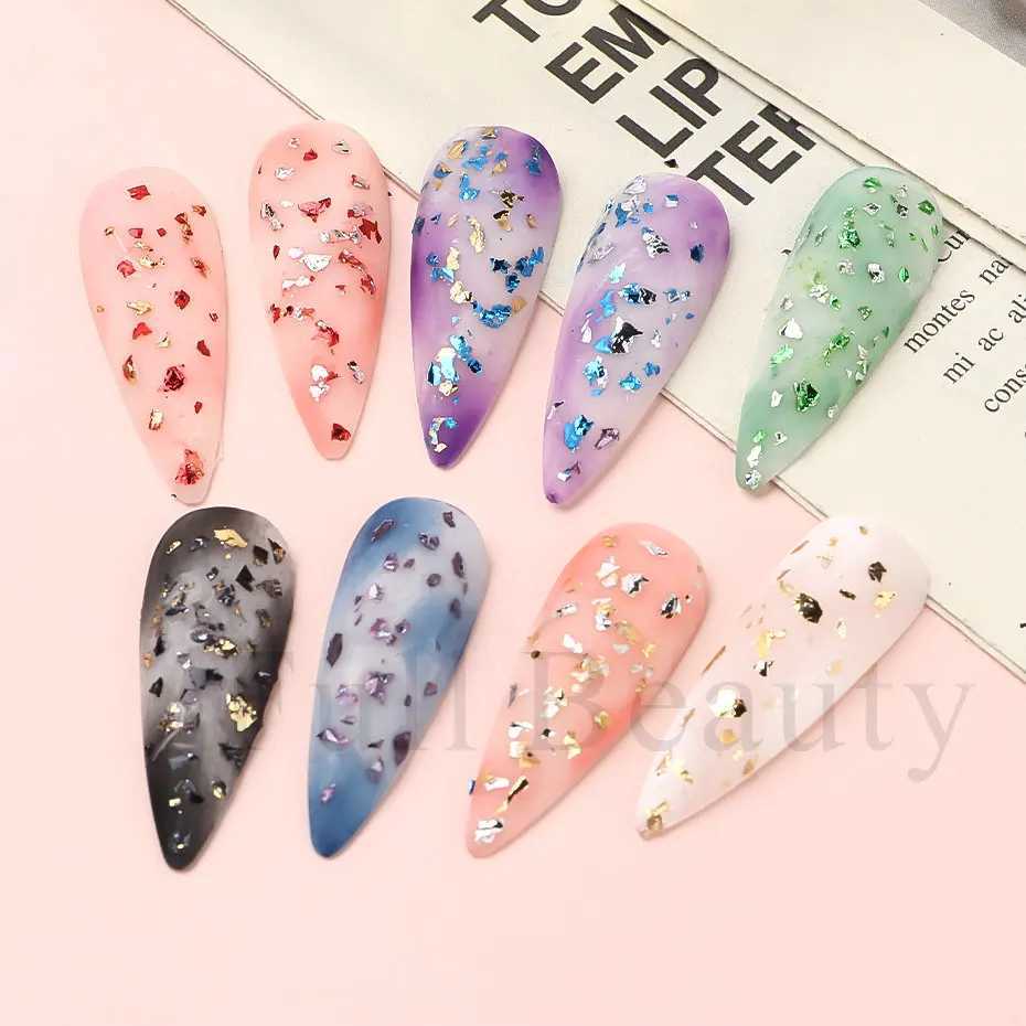 1Box 3D Irregular Aluminum Foil Glitter Sequins For Nails Gold Sliver Double Sided Design Sparkly UV Gel Polish Nail DecorationXJ240815