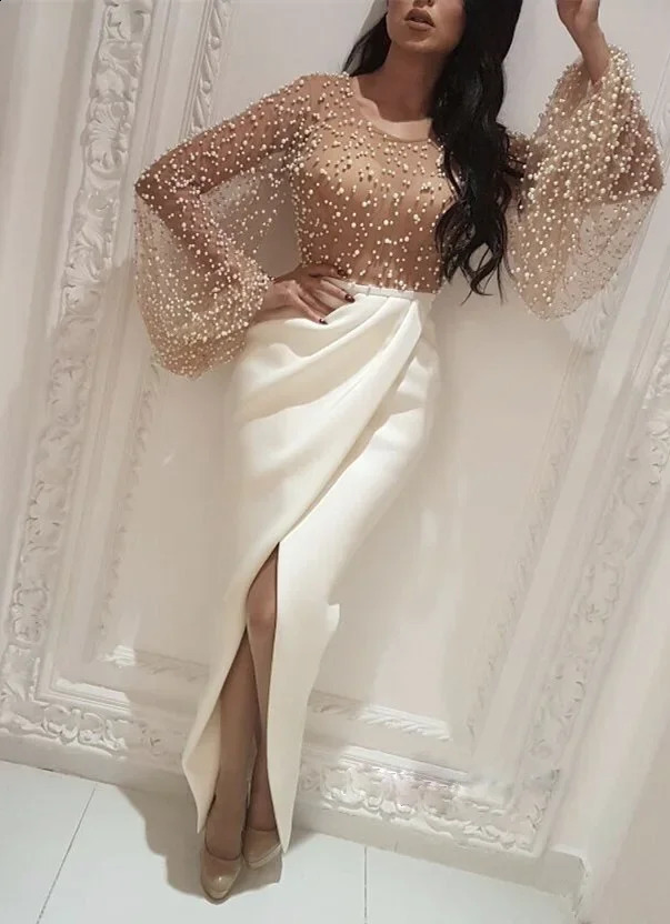 Autumn Women Mesh See-through Batwing Sleeve Spliced One-step Dress 240819