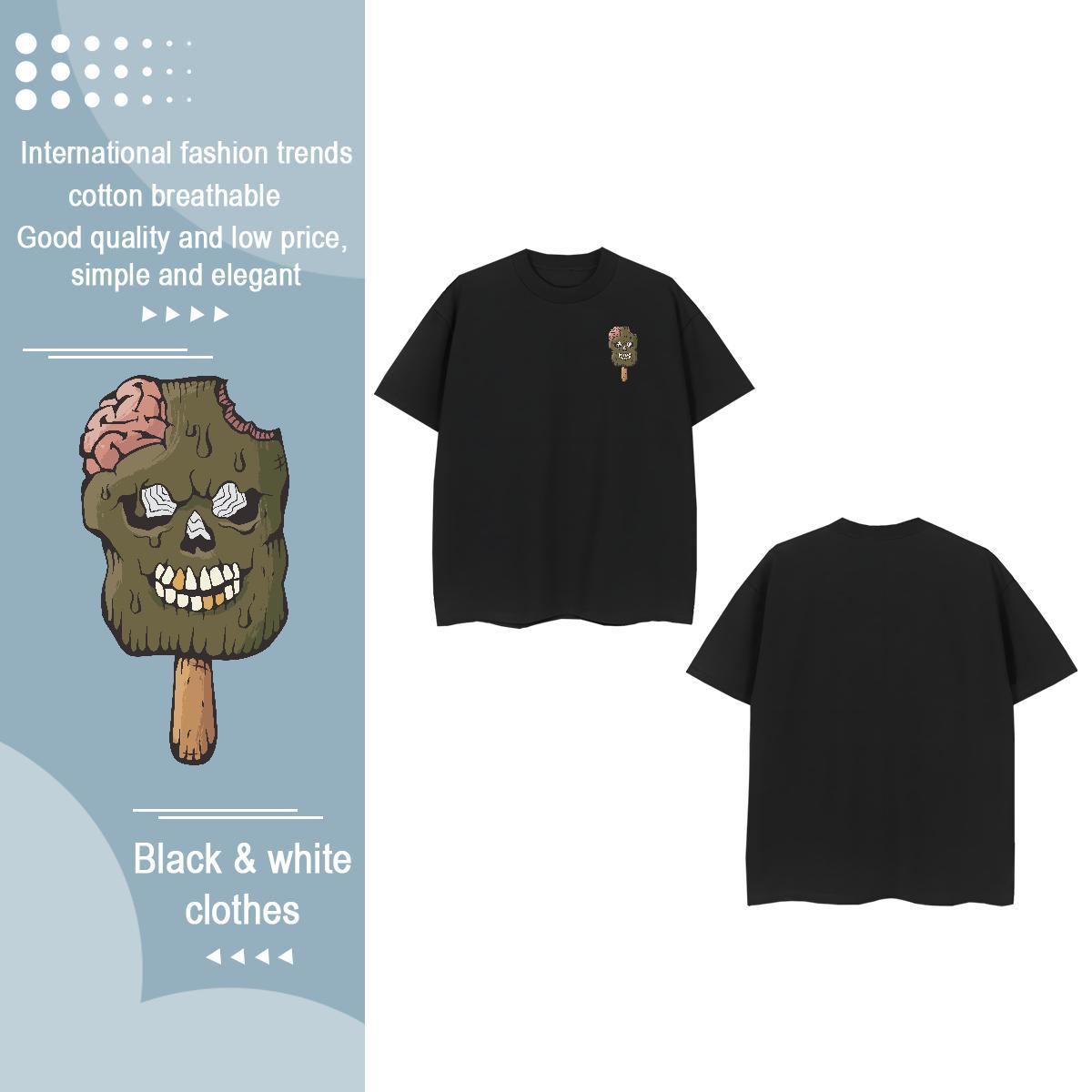Wholesale Men Tops Tees monster Street wear Hip Hop 230g Cotton Tees Shirts Short Sleeve Soft Popular T-Shirts for Men Graphic