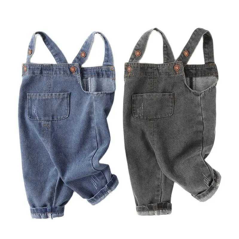 Spring and autumn baby jackets jeans dresses newborn childrens denim tops toddler/baby boys and girls bib pants 0-5Y W241227
