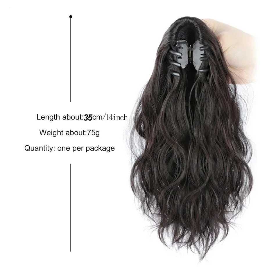 Short Curled Synthetic Wig Ponytail Natural Curling Claw Clip Ponytail Hair Extension Female High Grip with Mini Grip Ponytail W240817