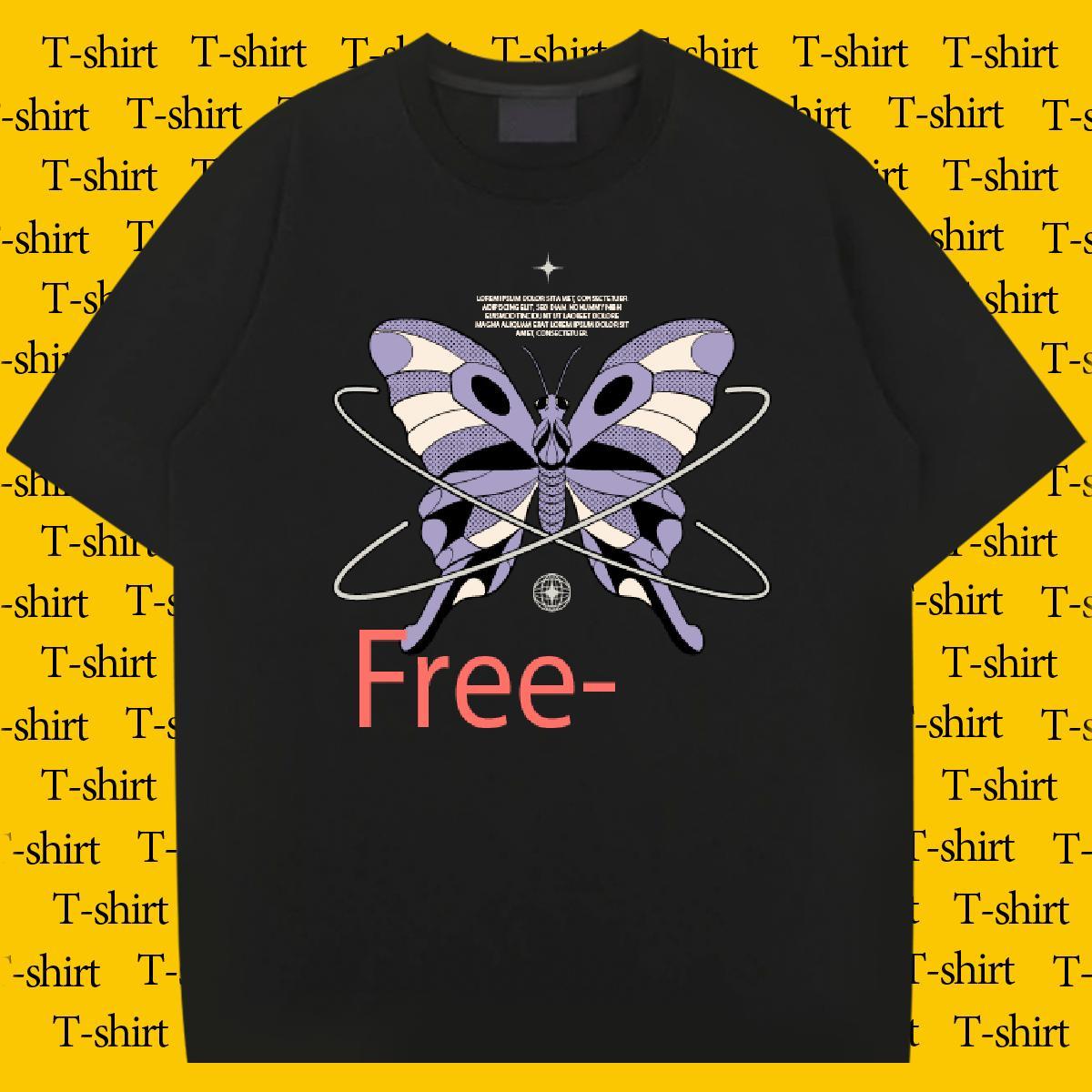 Brand butterfly 100% Cotton 230g Men Tshirts High Street Hip Hop Pure Cotton T Shirts Men DIY Customized Oversized 4XL Tees