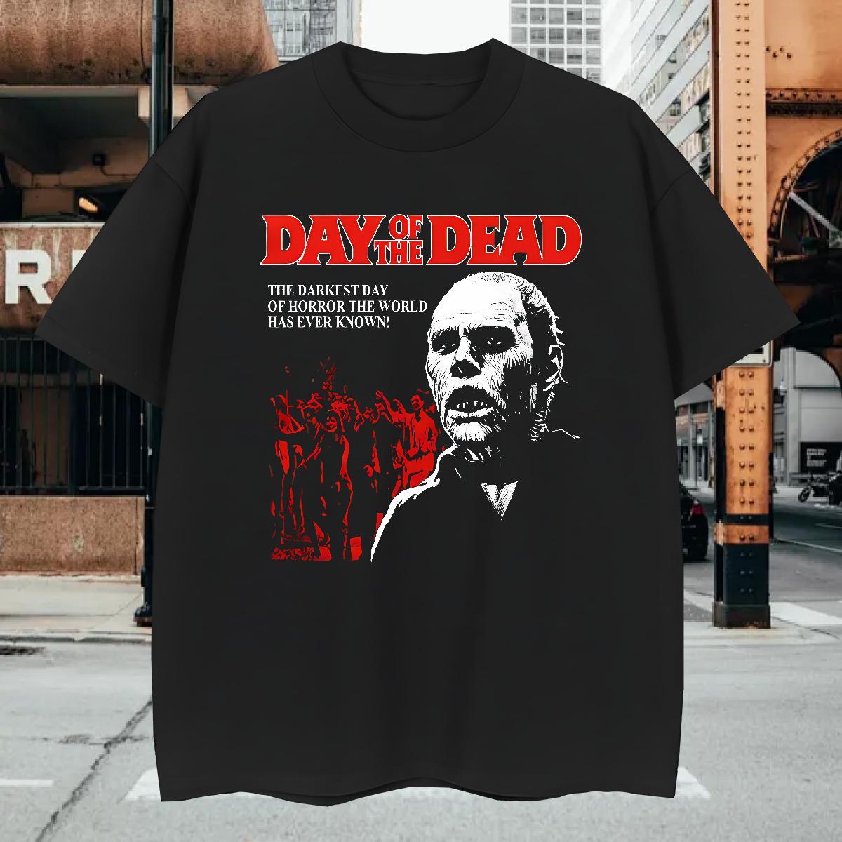 T Shirts Men 100% Cotton 230g scary Hip Hop Street O Neck Short Sleeves Black Oversized Tshirts Designer Fashion Free Shipping Polos