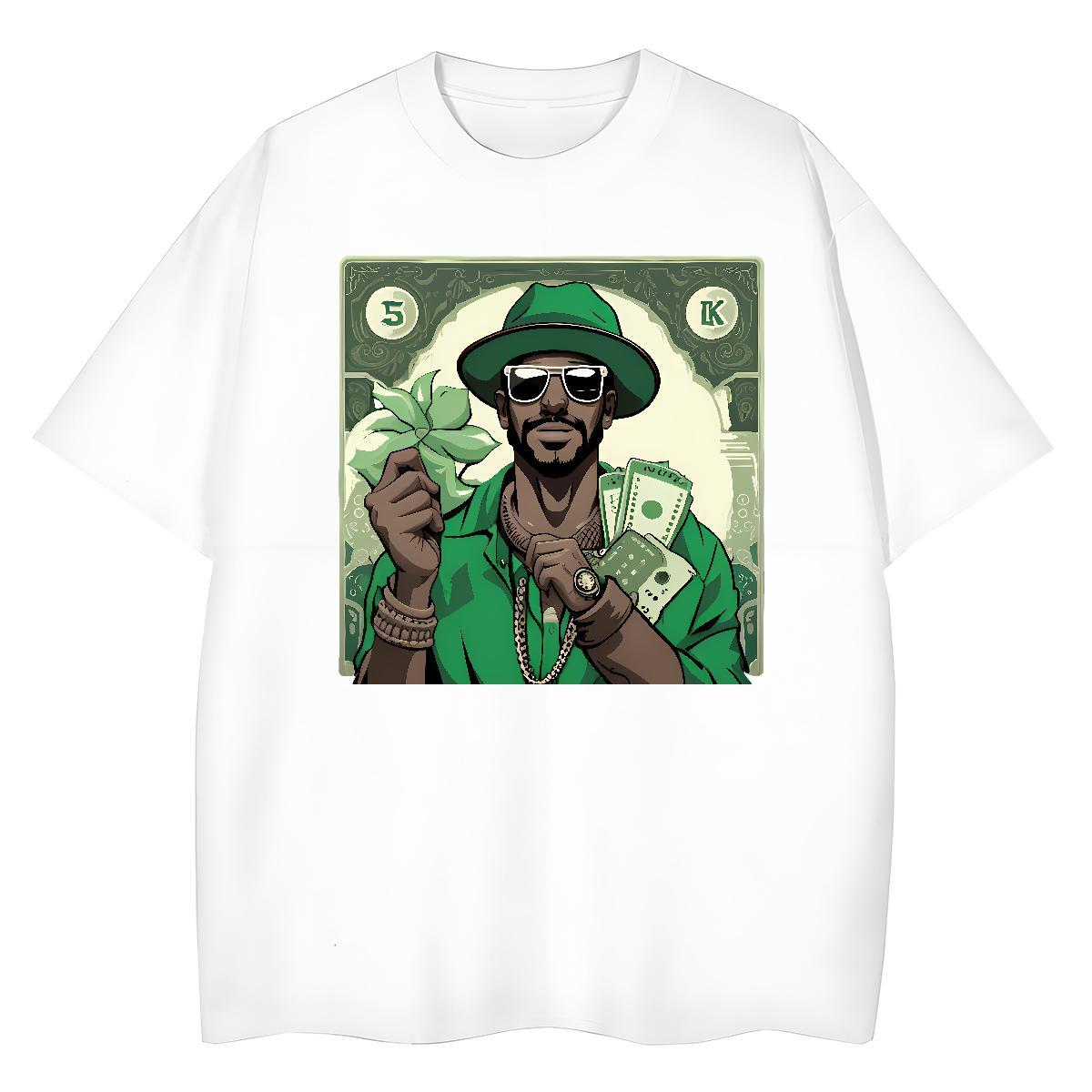 Loose Tshirt for Man Woman Street 230g 100% Cotton Custom Print Plus Size Breathable money Mens T Shirts Fashion Wear