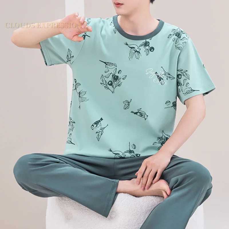 Summer Elegant Mens Knitted Pajama Set Pants Pajama Size L-5XL Pajama PJW240719