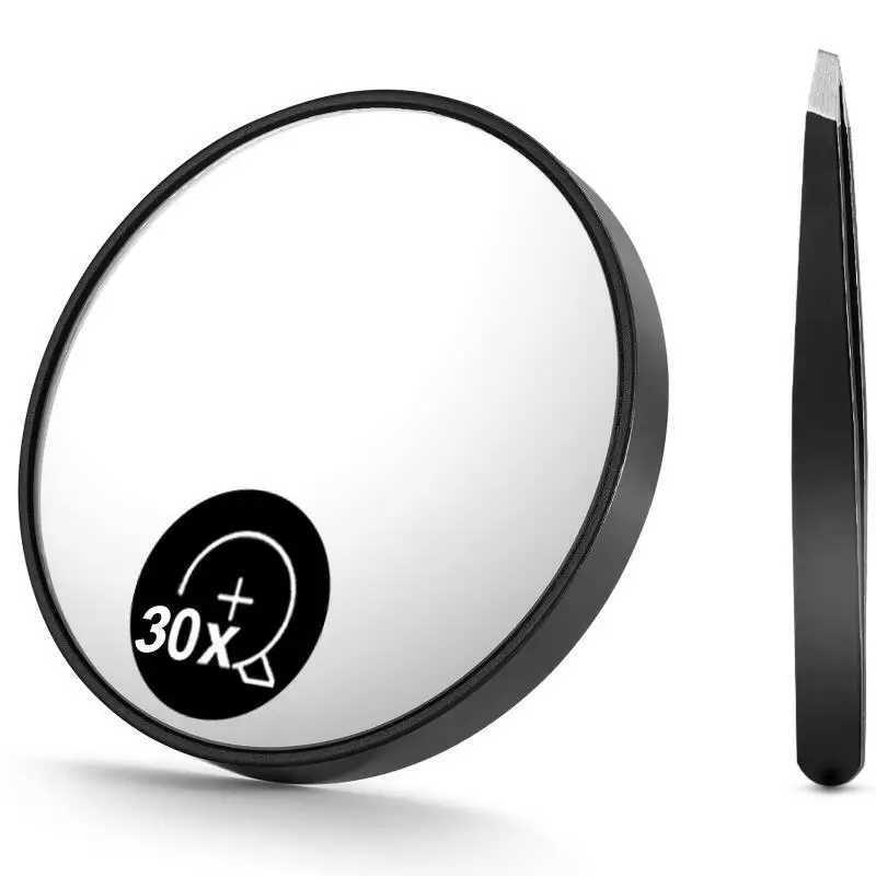 10X 20X 30X Times Magnifying Makeup Mirror Bathroom Suction Cup Shaving Suction Blackhead Round Small Mirror Makeup Tools Y240819