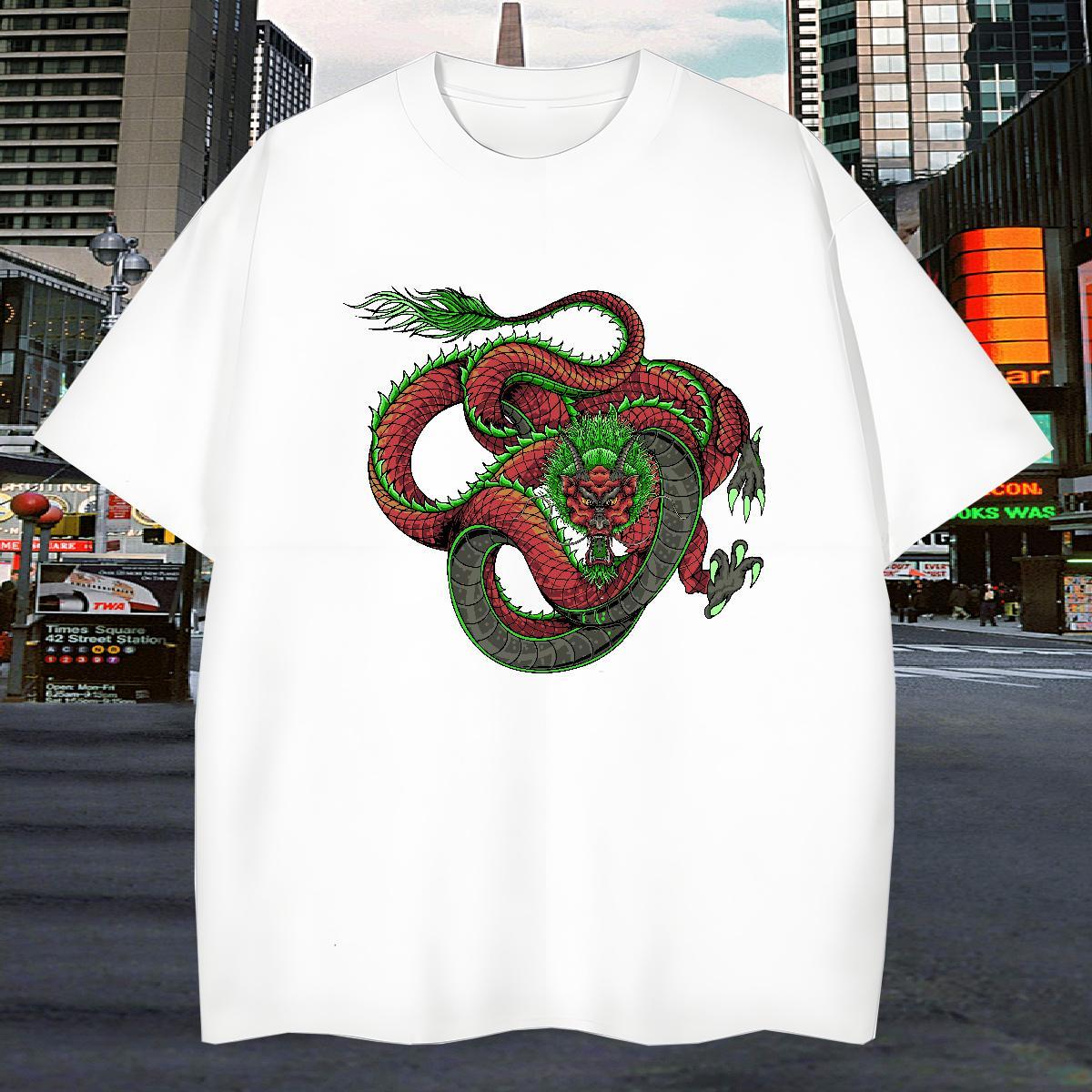 T Shirt For Man 230g Pure Cotton ferocity Hip Hop Street Round Neck Short Sleeve Floral Print Couples T Shirts New Arrival Popular Clothes
