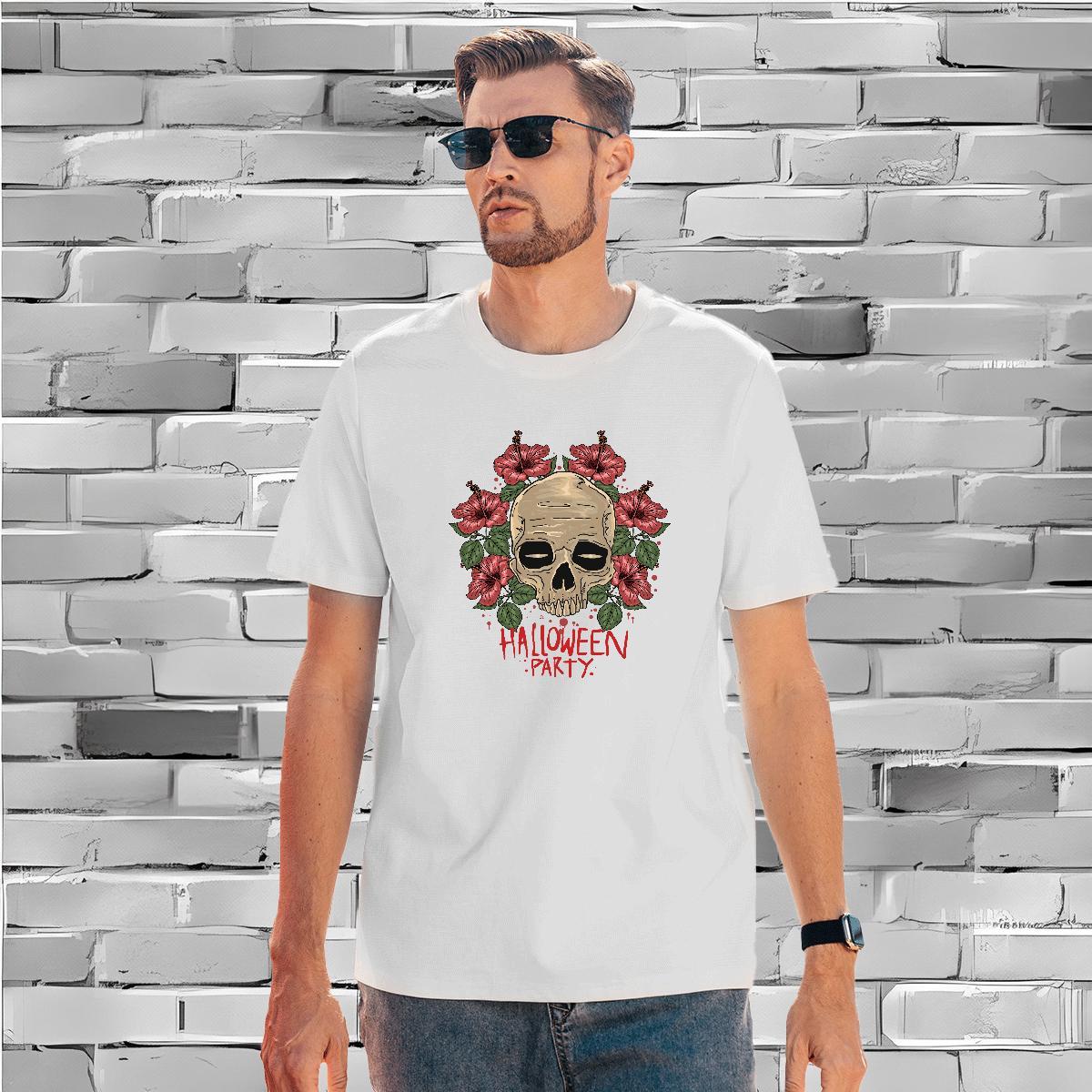 2024 Summer Couples T Shirts flower High Street Hip Hop 230g Cotton Tshirts Short Sleeve O-Neck Free Shipping T-Shirts for Men Custom Cartoon