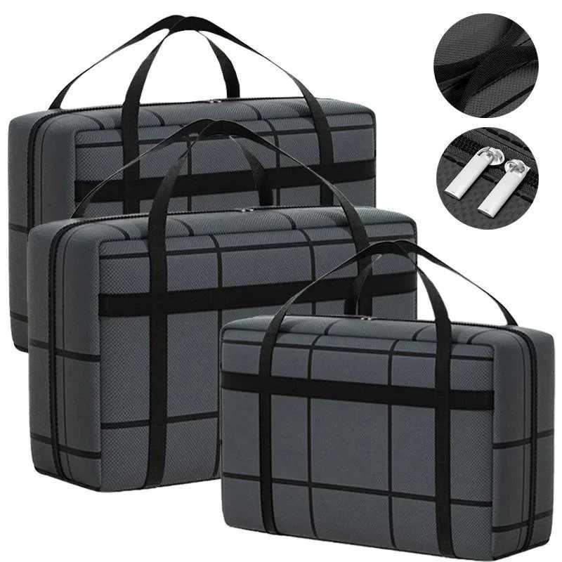 Large Capacity and Super Load-bearing Grey Composite Material Storage Bag Dustproof and Moisture-proof with Zipper 1pc CL240820