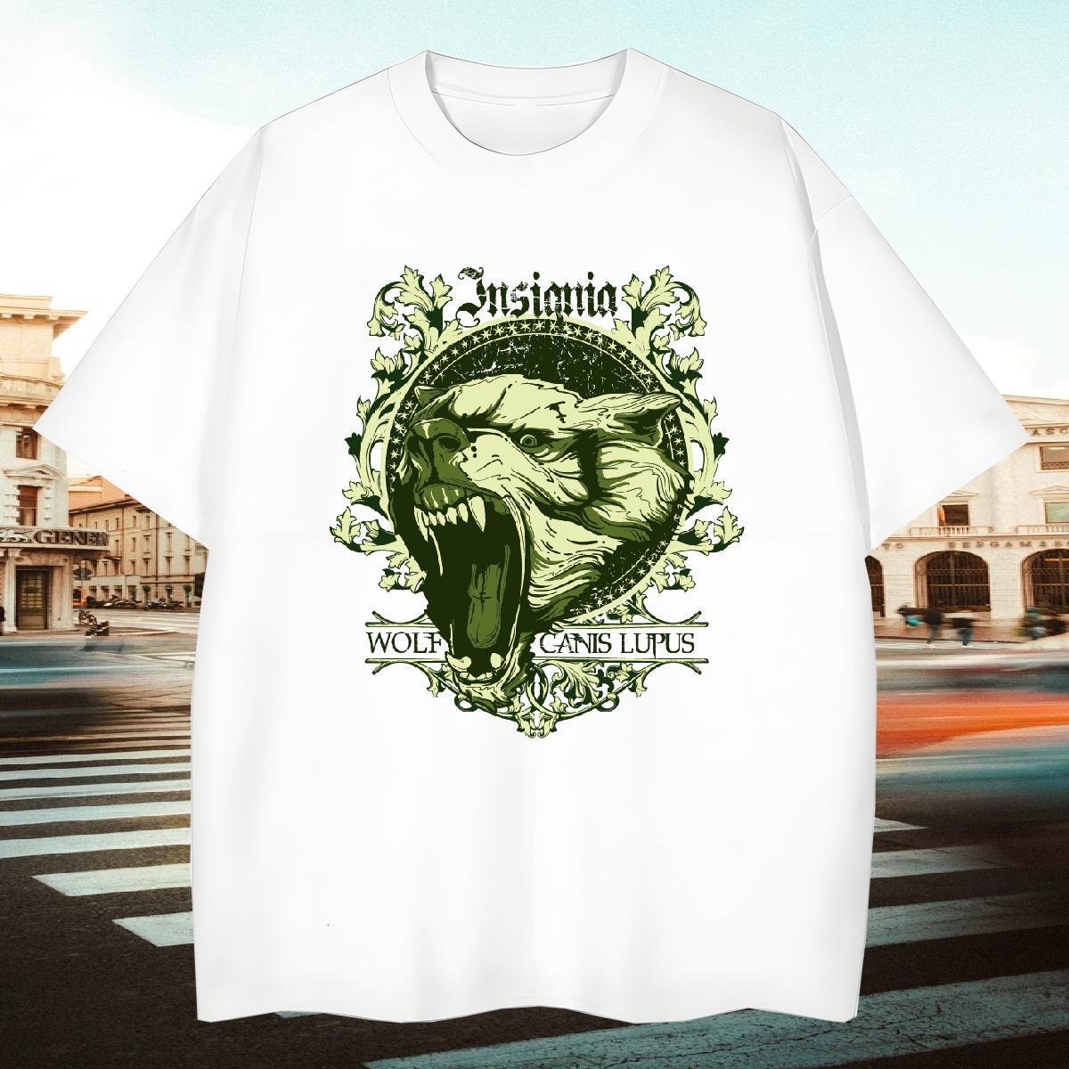 Comfortable T-Shirts for Men lion Short Sleeve O-Neck Spring Summer Custom Print Oversized 100% Cotton 230g Men Clothes T-Shirt Classic Casual Tees Sh