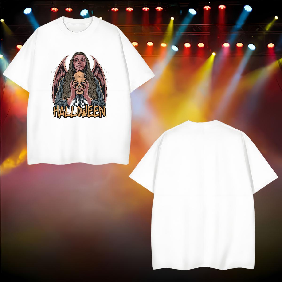 2024 New Couples T Shirts halloween Home Outdoor 230g 100% Cotton Polos Short Sleeve Soft Brand Mens T Shirts DIY Logo Oversized