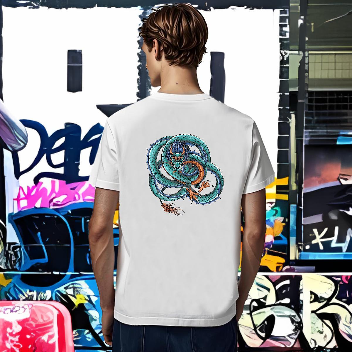 Mens T Shirts 230g 100% Cotton dragon Casual Daily Wear Pure Cotton Asian Size Mens Tshirts 2024 Designer Cool Design Tees