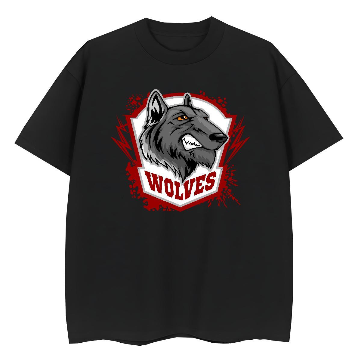 Factory Direct Womens Tshirts Hip Hop Street Comfortable Tops Unisex 230g Pure Cotton wolf Cartoon Anime T Shirts Women