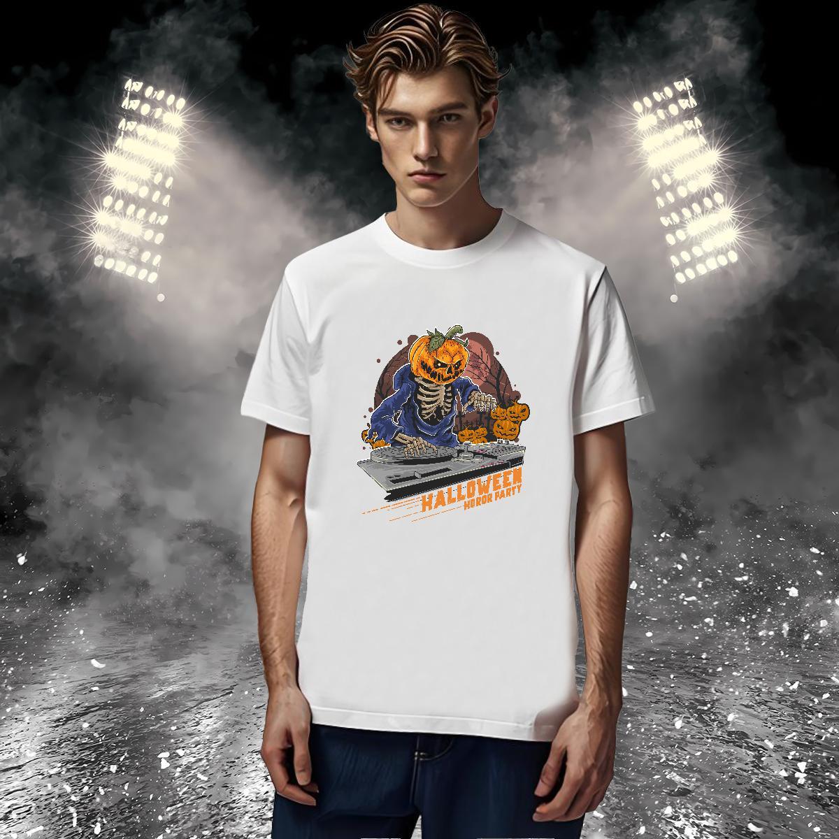 Man T Shirts 230g Pure Cotton halloween Hip Hop Street Round Neck Short Sleeve Custom Printing Men Tshirts Fashion Designer TOP Quality Top Tees