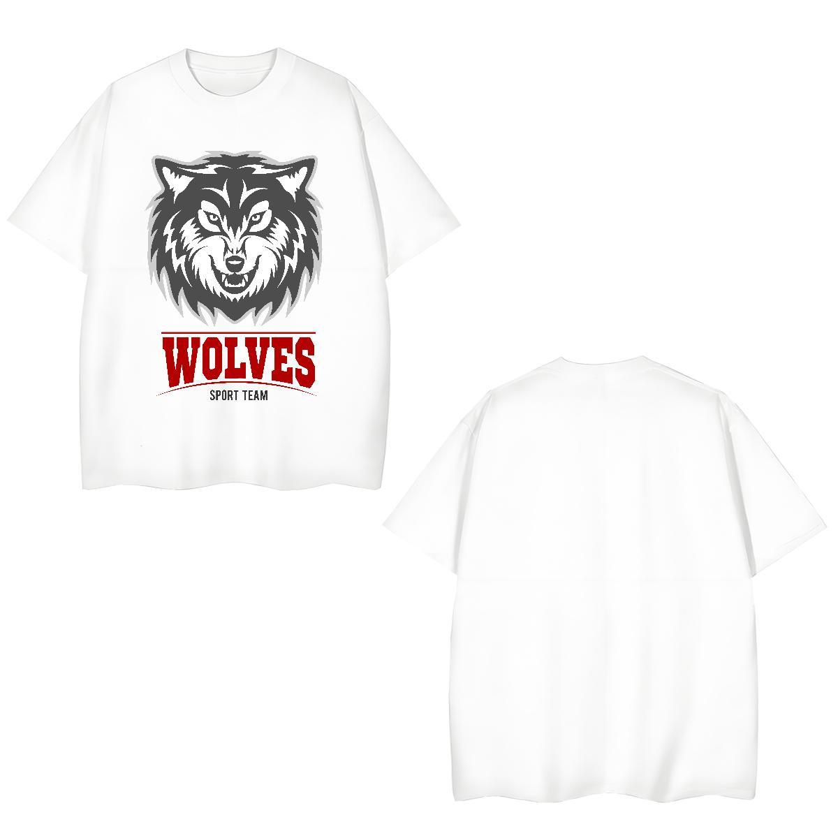 High Quality T Shirts Men wolf Breathable Street Wear Skull 230g Cotton Men Clothes T-Shirt DIY Customized Tee Shirt