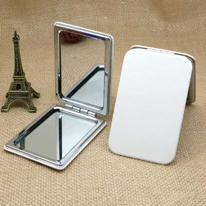 Double-sided White Folding Makeup Mirrors Without Cartoons Foldable Pocket Makeup Mirror Women Girls Beauty Cosmetic Mirror Y240819