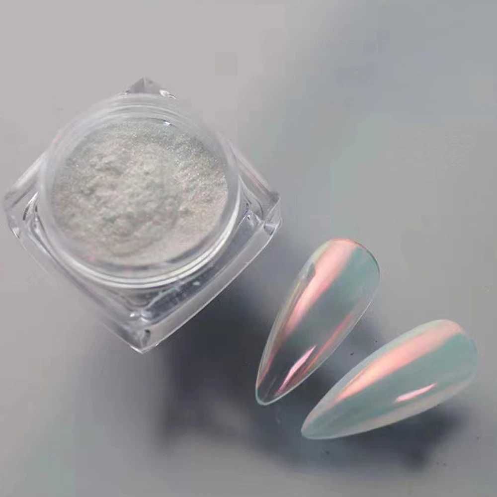 White Chrome Powder Pearl Shimmer Chrome Powder with Mirror Effect Pearl Effect Chrome Glazed Donut Nail Chome Pigment DecorXJ240815