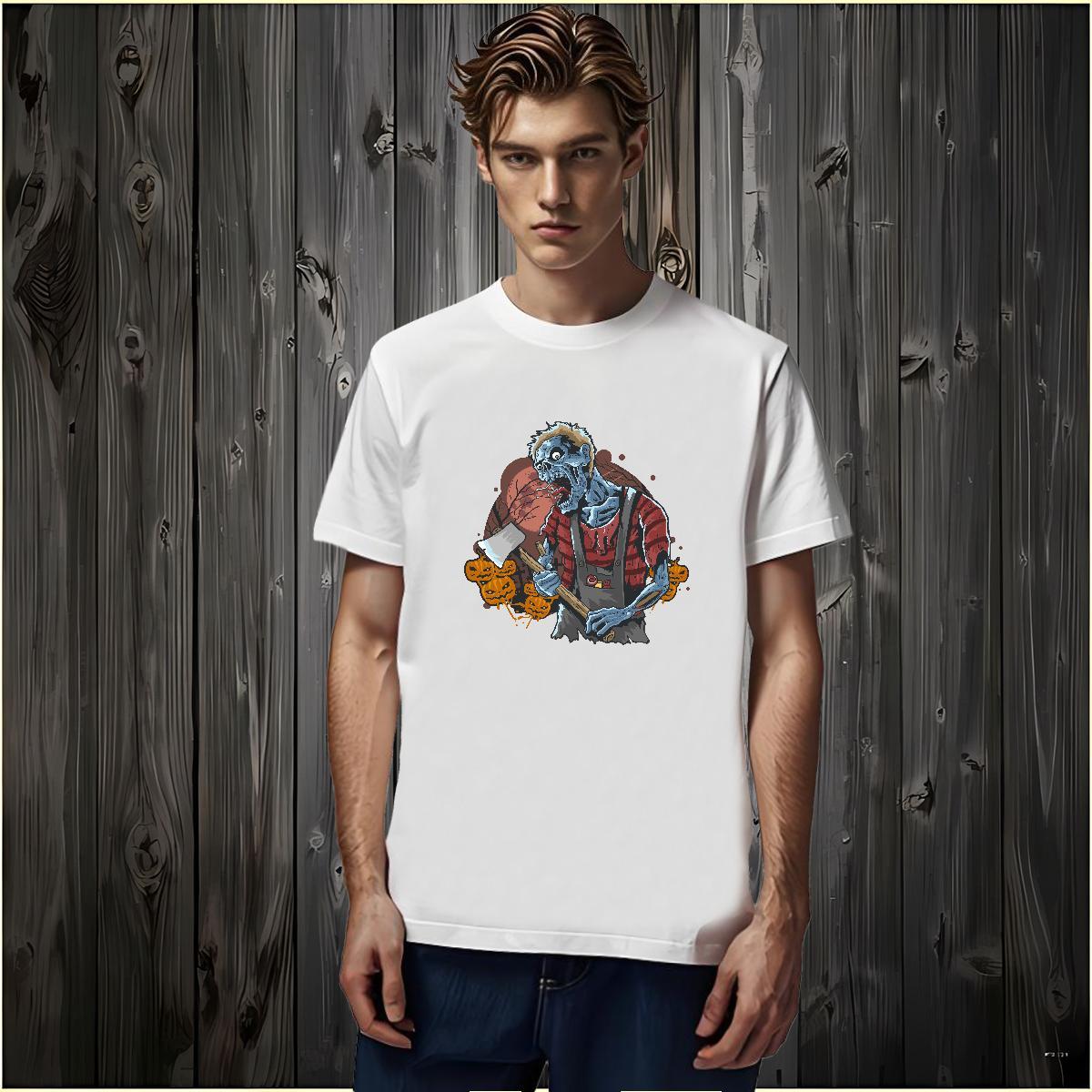 T Shirt For Man 100% Cotton 230g zombie Spring Summer Breathable DIY Printed Men Tops Tees Factory Direct Cool Design Top Tees