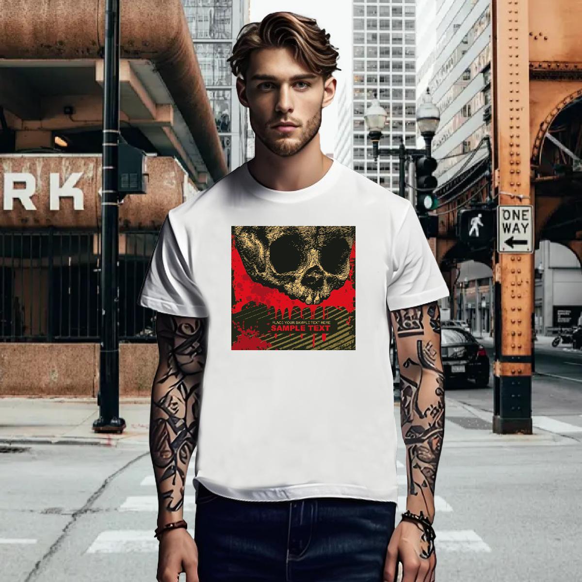 T shirt 230g Cotton scary Street Casual Breathable Crew Neck Custom Printed Mens Tshirts 2024 Summer Wholesale Top Tees