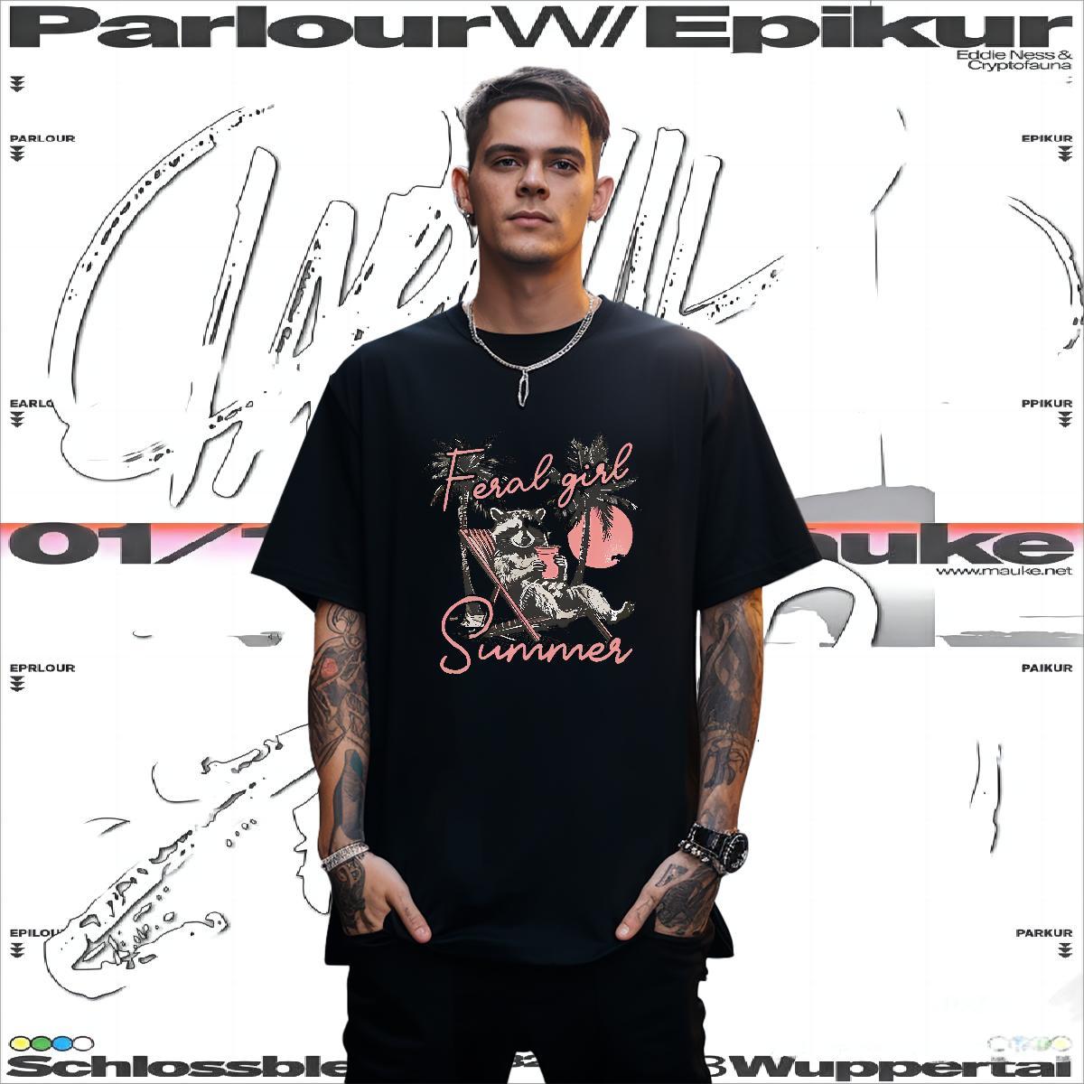 New Tshirts bear Hip Hop 230g Pure Cotton Tops Breathable Crew Neck Classic Man T Shirts Custom Print Plus Size
