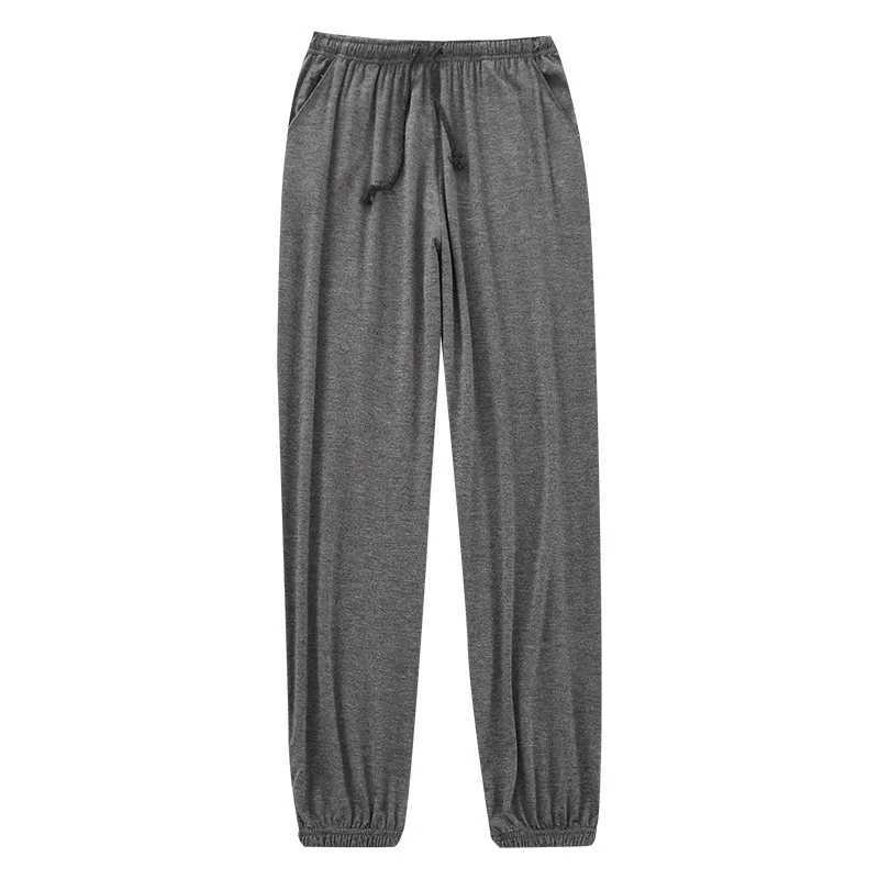 Modal Sleep Bottoms Mens Lounge Wearing Pants Adhesive Sleepwear Casual Soft Sleepwear Spring and Summer Mosquito Control TrousersW240719