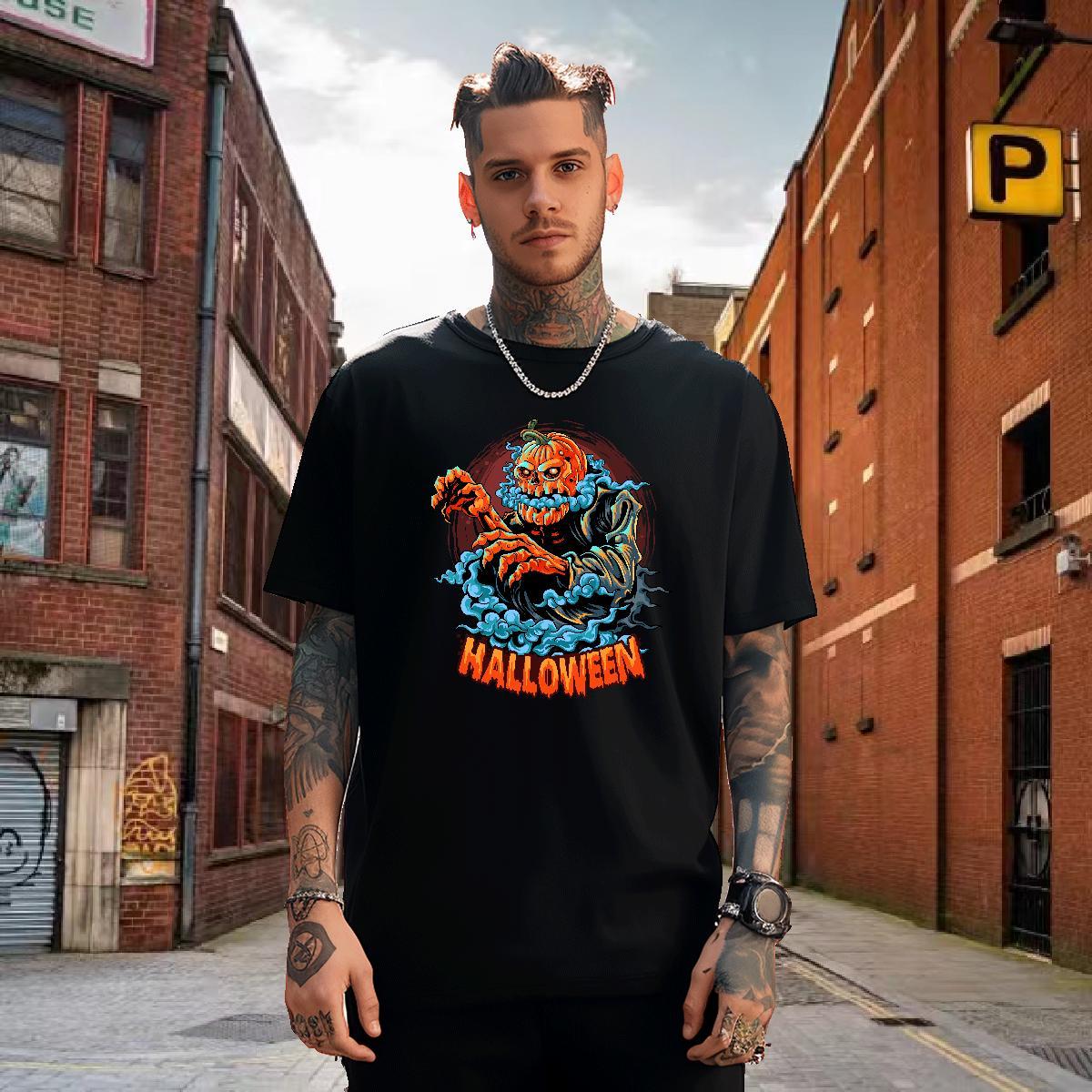 Designer T shirt halloween Short Sleeve Soft Anime Printing Street DIY Printed 100% Cotton 230g Men Tshirts Custom Tees Shirts