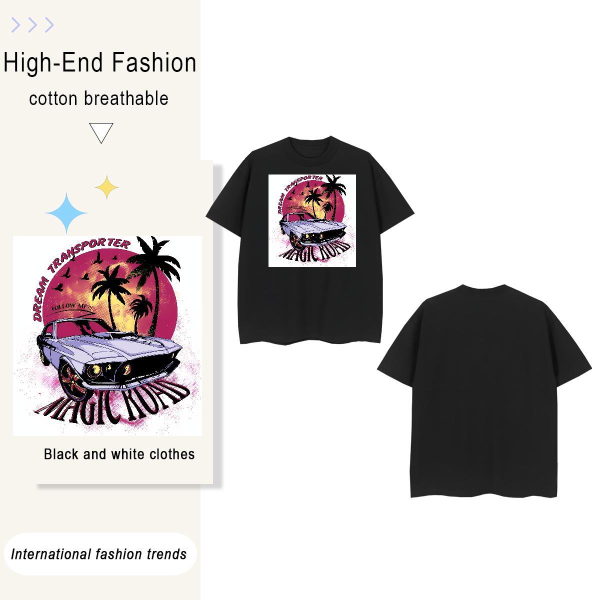 Popular beach 230g Pure Cotton Men Tops Tees Hip Hop Street Crew Neck Men T Shirts Casual New Custom Big Size Polos