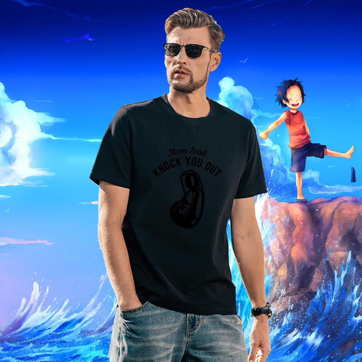 High Quality Mens Tshirts Home Outdoor 100% Cotton 230g Anime Pure Cotton boxing gloves T Shirts Men Factory Direct Tops Shirt